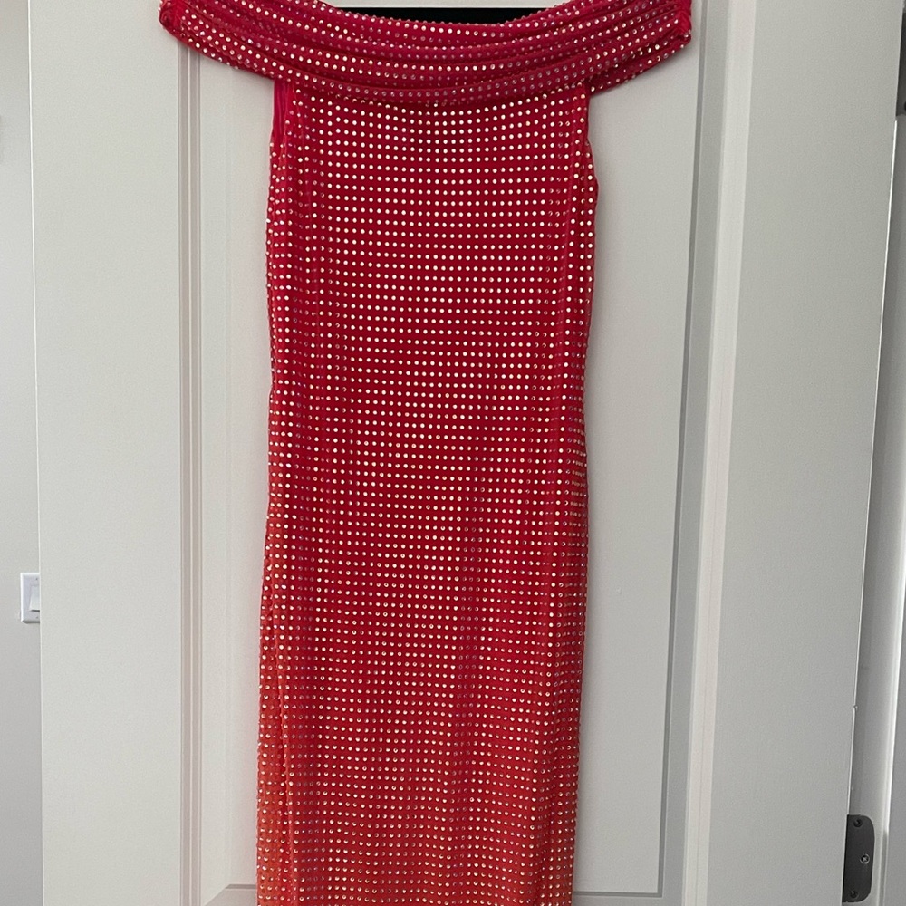 Self-portrait rhinestones off the shoulder dress - Picture 11 of 12